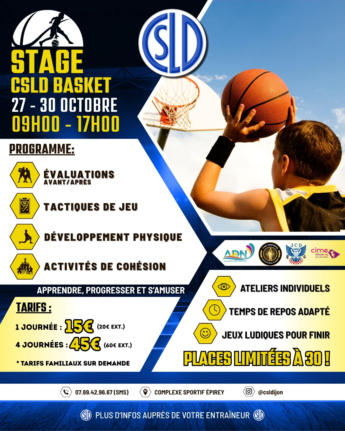 CSL - 🏀 Stage CSLD Basket – 27 au 30 octobre 🏀 📍 Complexe Sportif ...