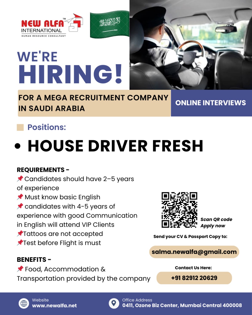 New - 🚗 We’re Hiring – House Driver (Fresh) | Saudi Arabia 🇸🇦 Exciting ...