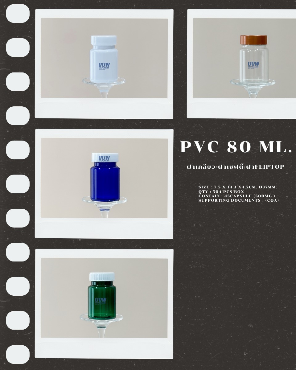 ขวด PVC 80 ML. ใช้งานง่าย เลือกฝาได้ตามต้องการ ฝาเกลียว / ฝาเชฟตี้ / ฝา ...