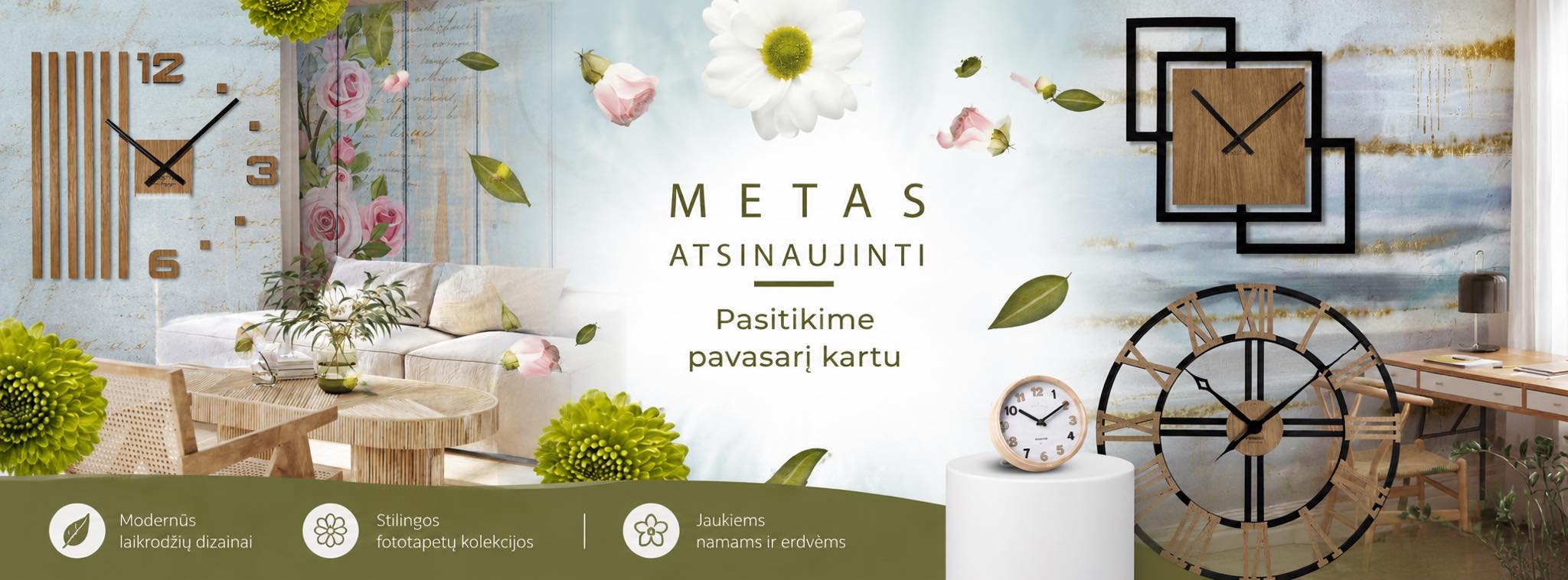 Deco Detalės - Laikrodžiai, Lipdukai, Fototapetai, Interjero