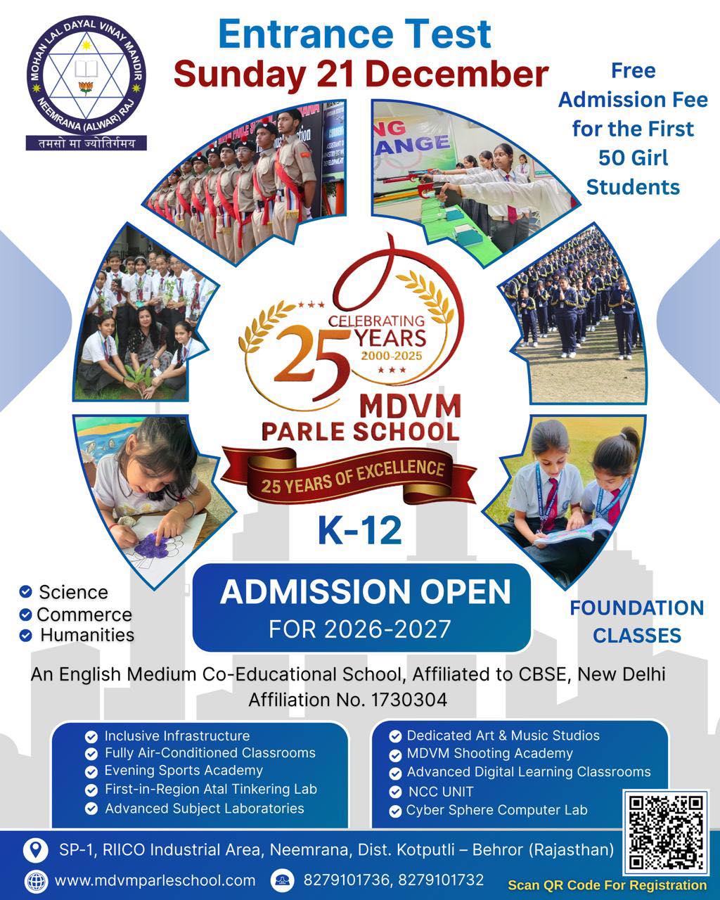Mdvm - ⸻ 🎓 Admission Open 2026–27 🏫 MDVM Parle School, Neemrana ...