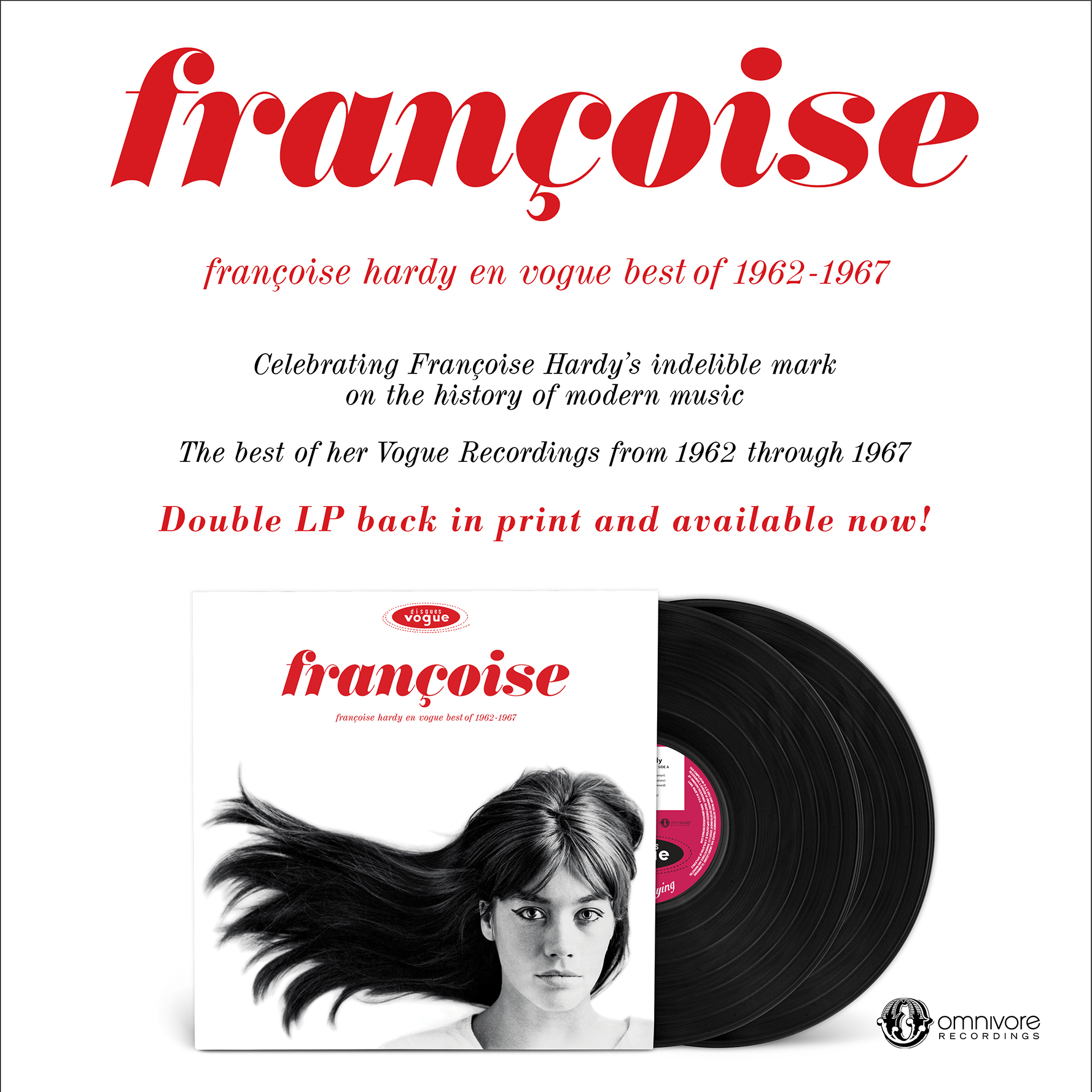 Françoise Hardy – En Vogue: Best Of 1962–1967, double LP back in 
