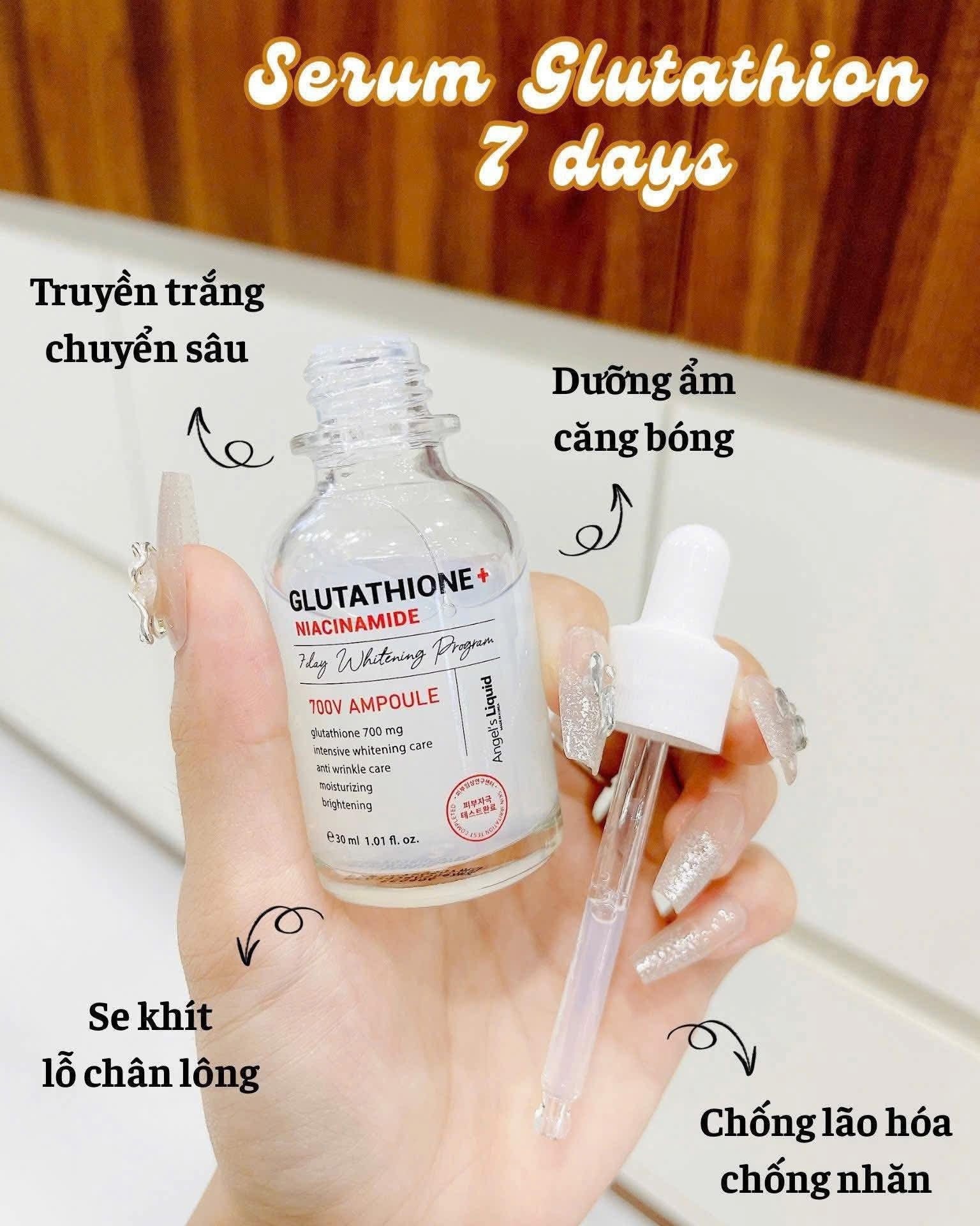 glutathion truyền giá 👌 Shop về lại combo trắng 🤍 siu iu ạ🙆‍♀️🙆‍♀️🙆‍♀️ 🤍𝐂𝐨𝐦𝐛𝐨 𝐃𝐮̛𝐨̛̃𝐧𝐠 𝐭𝐫𝐮𝐲𝐞̂̀𝐧 𝐭𝐫𝐚̆́𝐧𝐠 𝐆𝐥𝐮𝐭𝐚𝐭𝐡𝐢𝐨𝐧𝐞 𝟕𝟎𝟎 Average glutathione (GSH) levels Size:60ml مشروب تفتيح الوجه