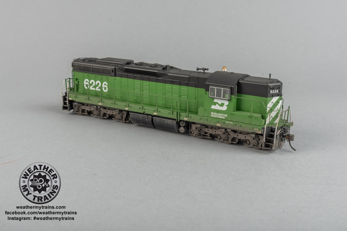 HO scale Burlington Northern GP38 in Cascade Green