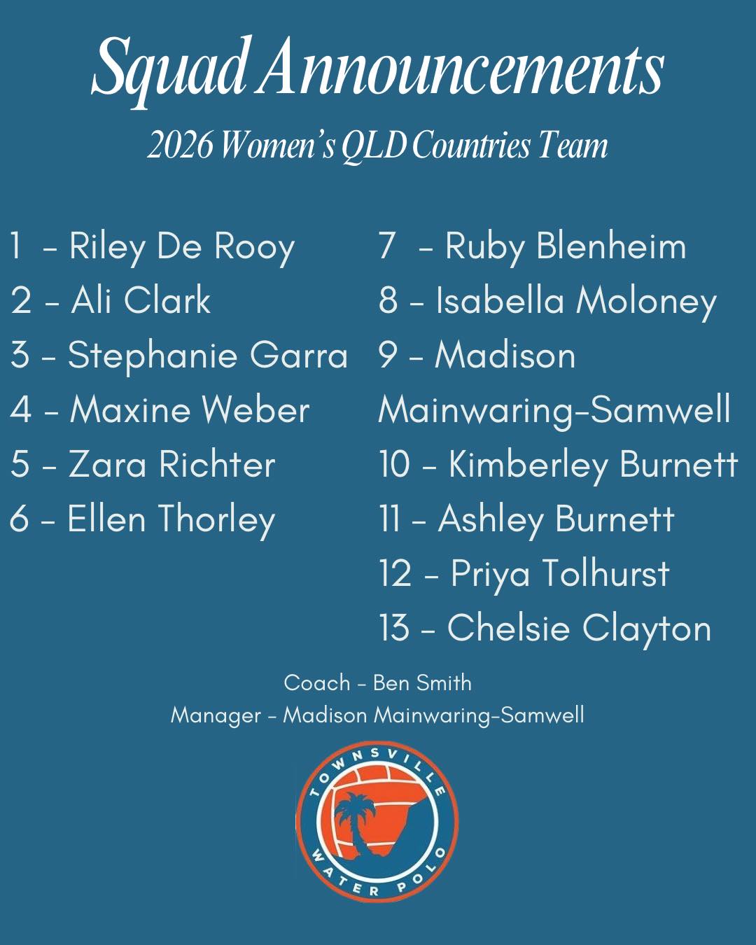 Townsville - We are excited to announce our official Senior Women’s ...