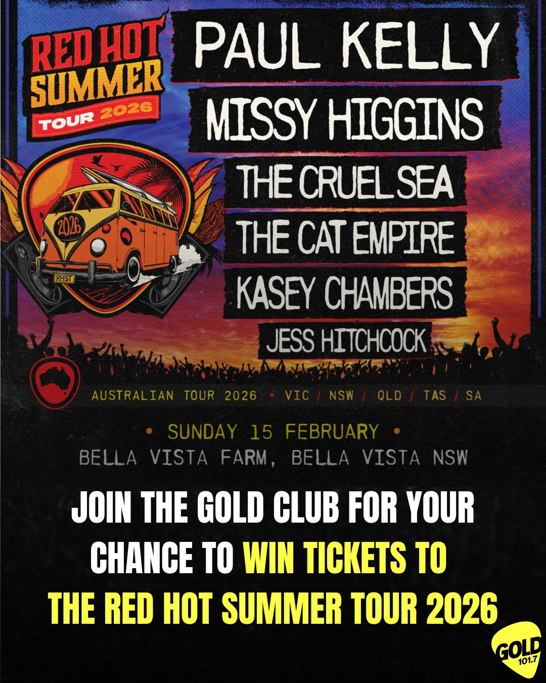 GOLD - 🔥 Red Hot Summer Tour is back for 2026! Catch Paul Kelly, Missy ...