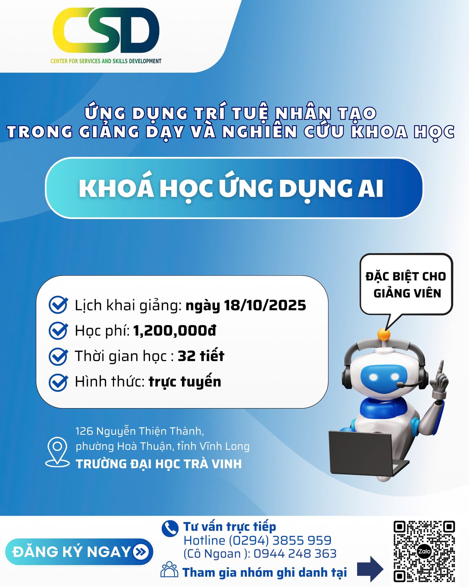 Center for Services and Skills Development - TraVinh University | Trà Vinh