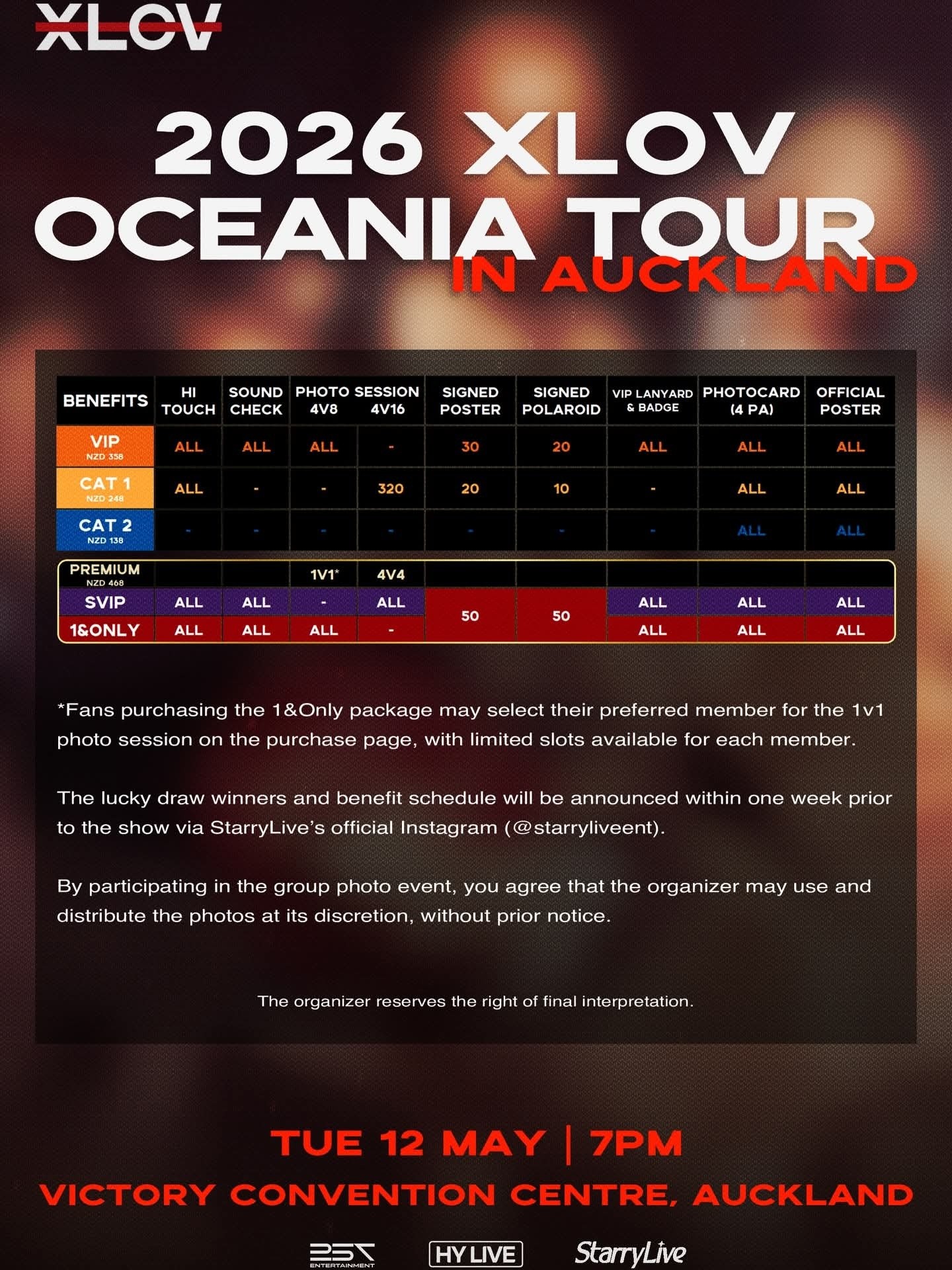 Repost StarryLive 2026 XLOV OCEANIA TOUR IN AUCKLAND AUCKLAND, GET