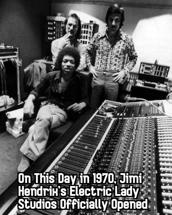 Jimi and Eddie Kramer at Electric Lady Studios in 1970