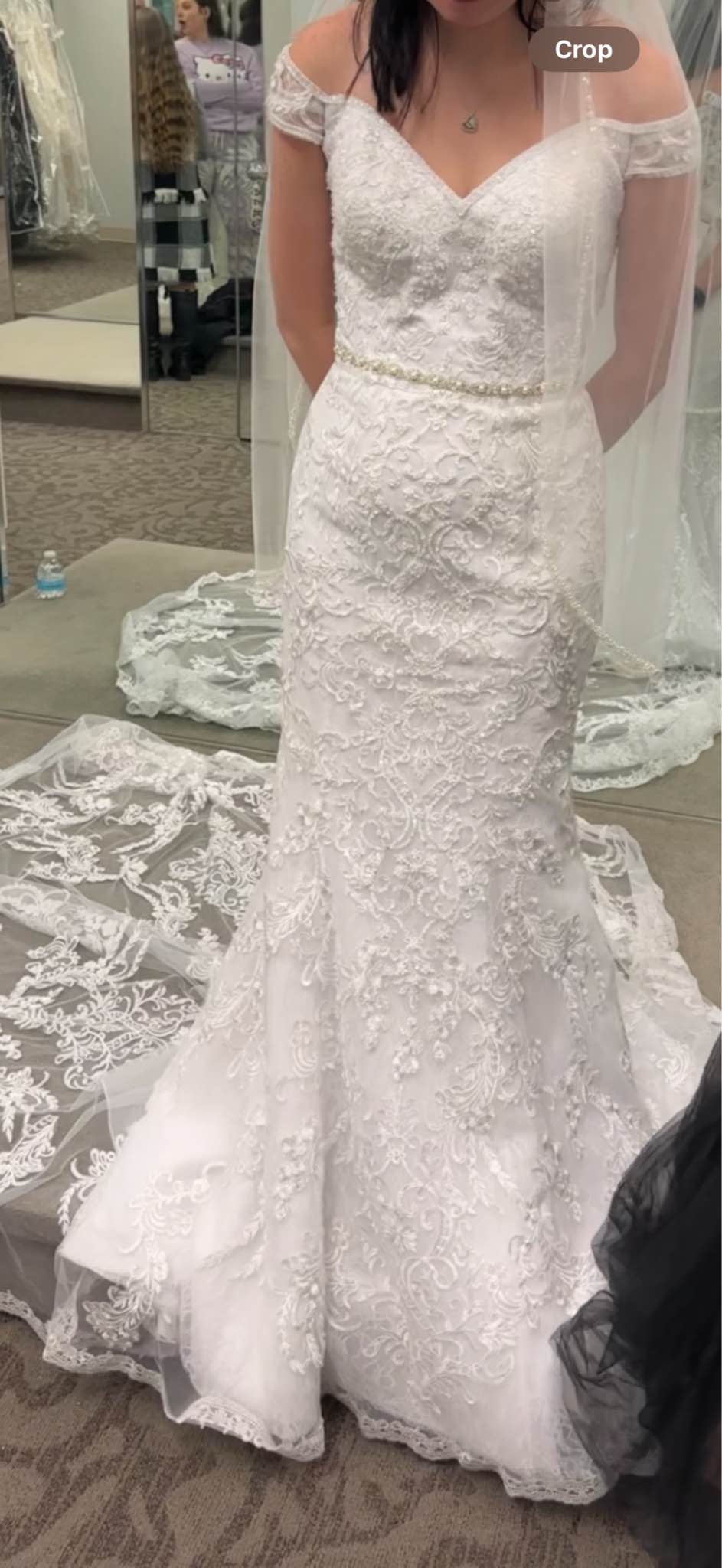 formal dresses columbia tn Pre-owned Wedding near Columbia, Tennessee sheer overlay gown