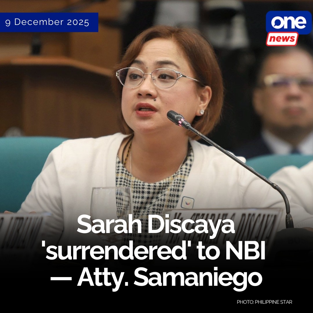 ONE - Sarah Discaya surrendered before the National Bureau of ...