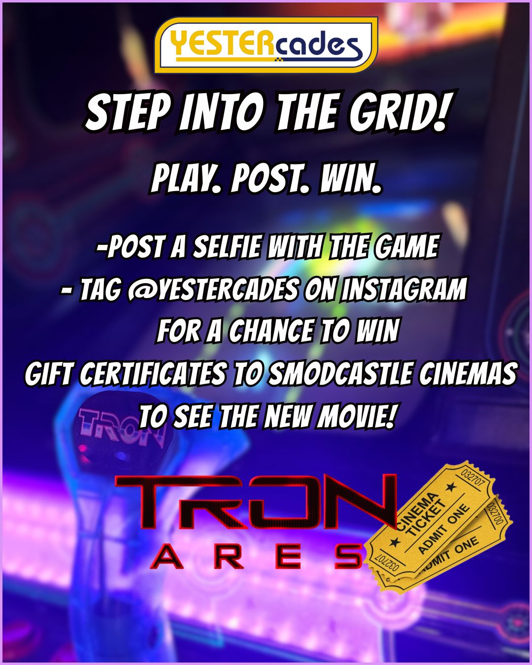 YESTERcades - CONTEST ALERT! In celebration of the new TRON: ARES movie ...