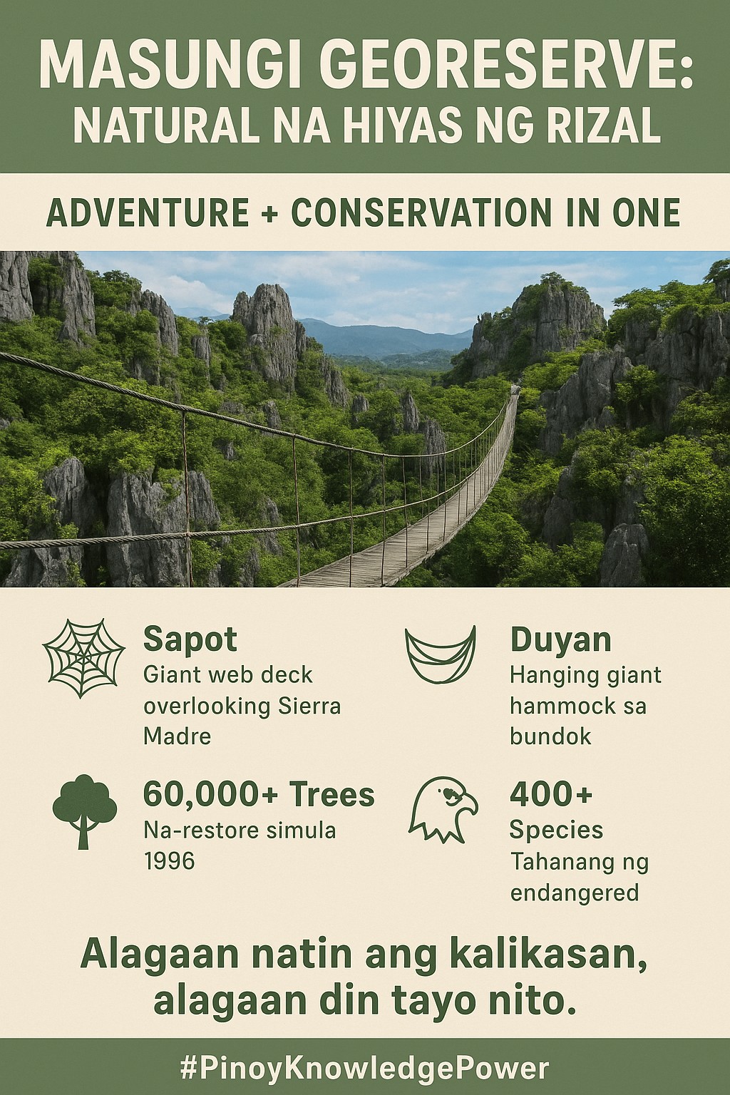 Pinoy - 🌿 Masungi Georeserve: Likas na Paraíso ng Rizal 🌿 Matatagpuan ...