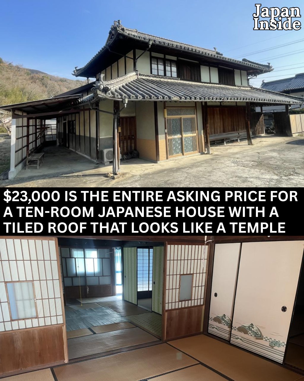 6-bedroom house in Japan for $9,500. 1249 sqft. 3950 sqft land. 6
