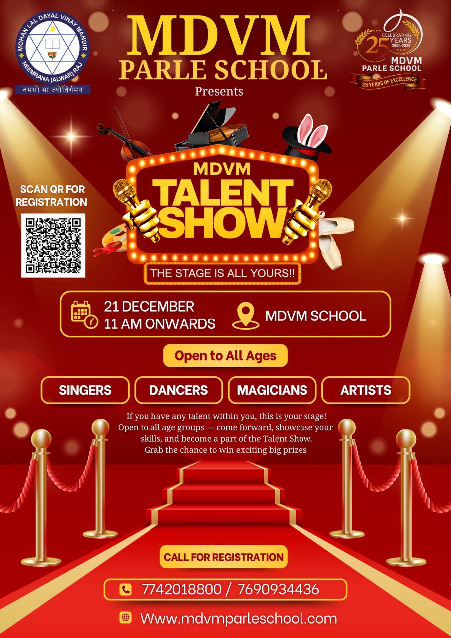 Mdvm - ⸻ MDVM PARLE SCHOOL PRESENTS 🎭 MDVM TALENT SHOW 2025 🎭 The Stage ...