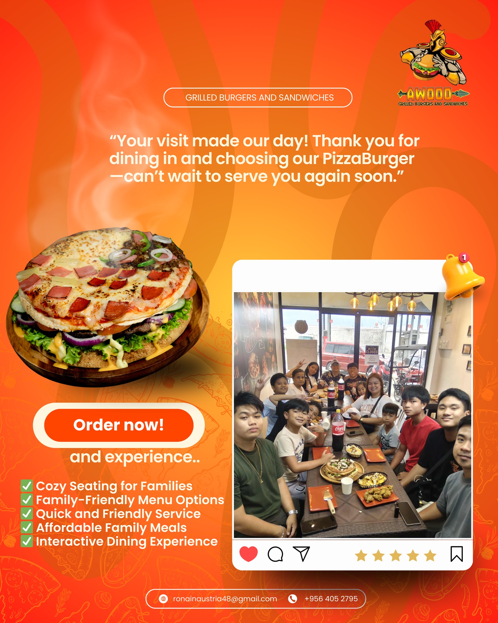 AWOOO Grilled PizzaBurger- Manila Branch | Manila