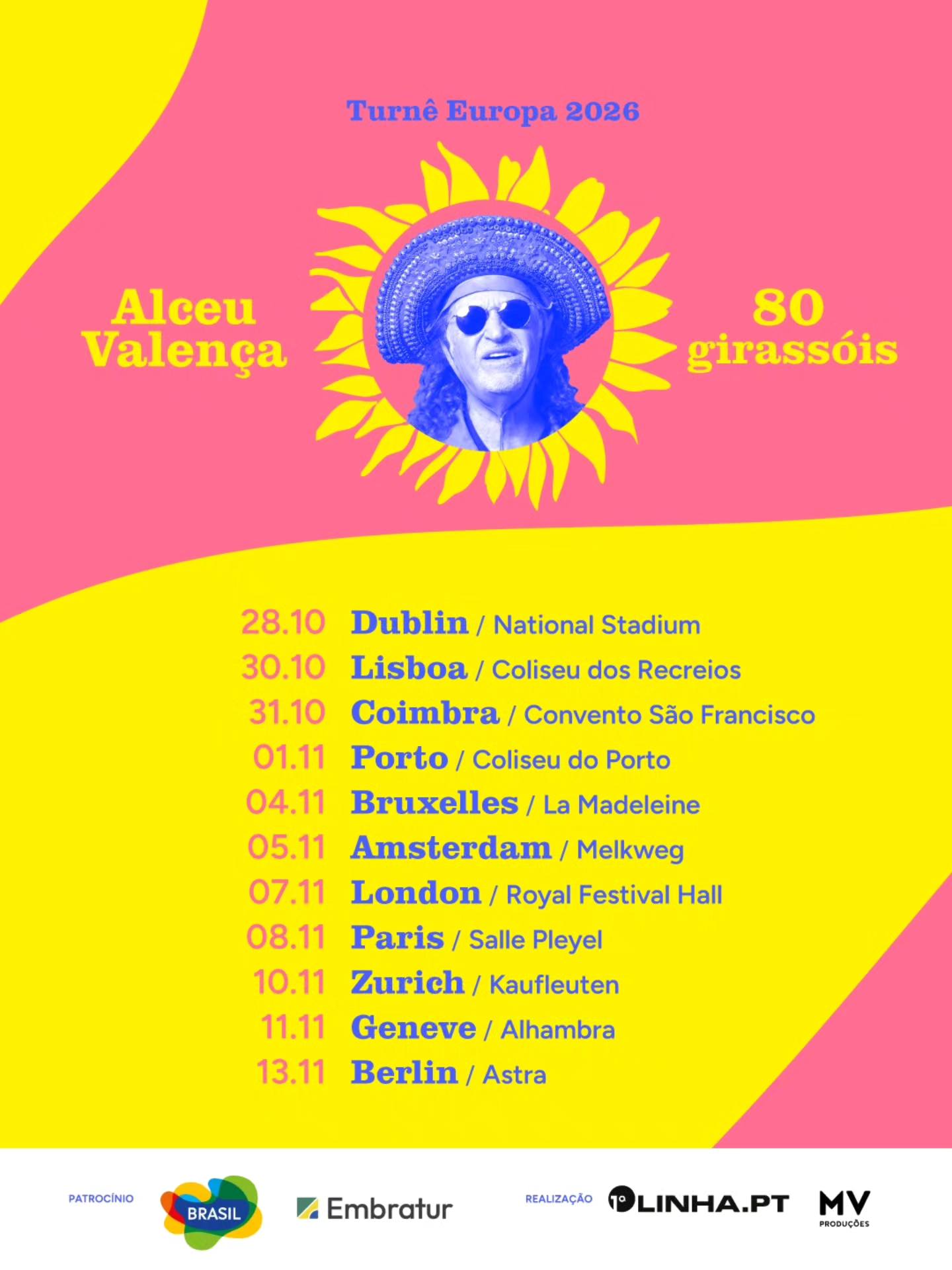 Alô, Europa! A turnê #80Girassóis também vai passar por aí! Em
