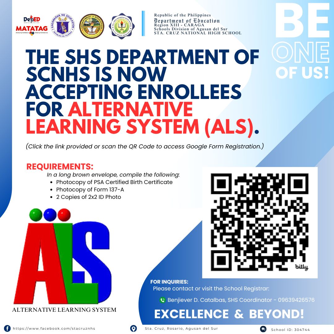 Sta Cruz Nhs - 📢 Attention everyone! The SHS Department... | Facebook