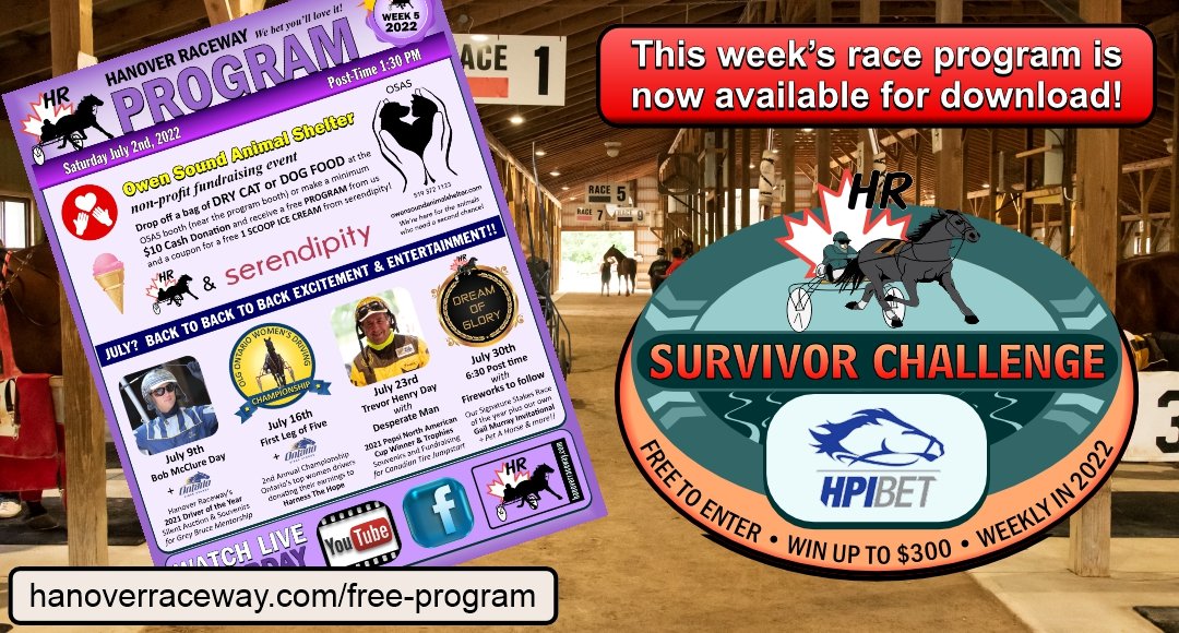 Hanover Raceway - Our race program is now available for...