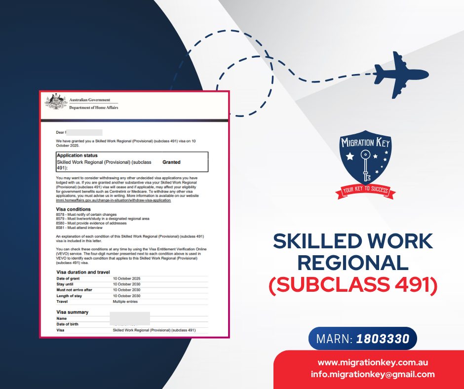 Migration - Skilled Visa Subclass 491 Granted We are pleased to ...