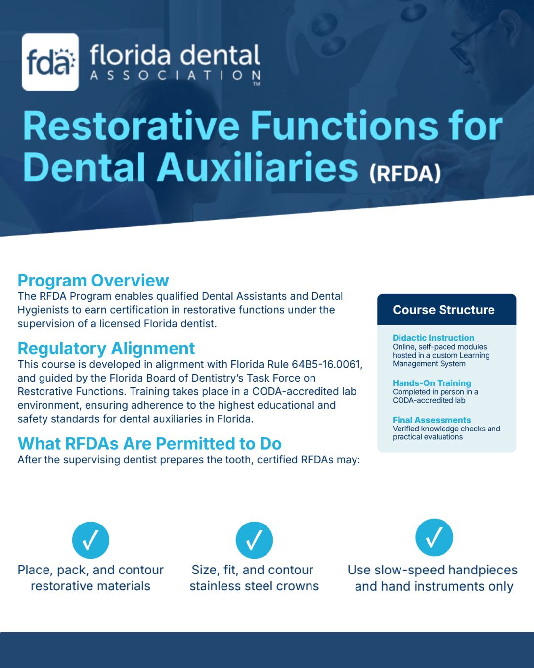 Florida - The FDA’s new Restorative Functions for Dental Auxiliaries ...