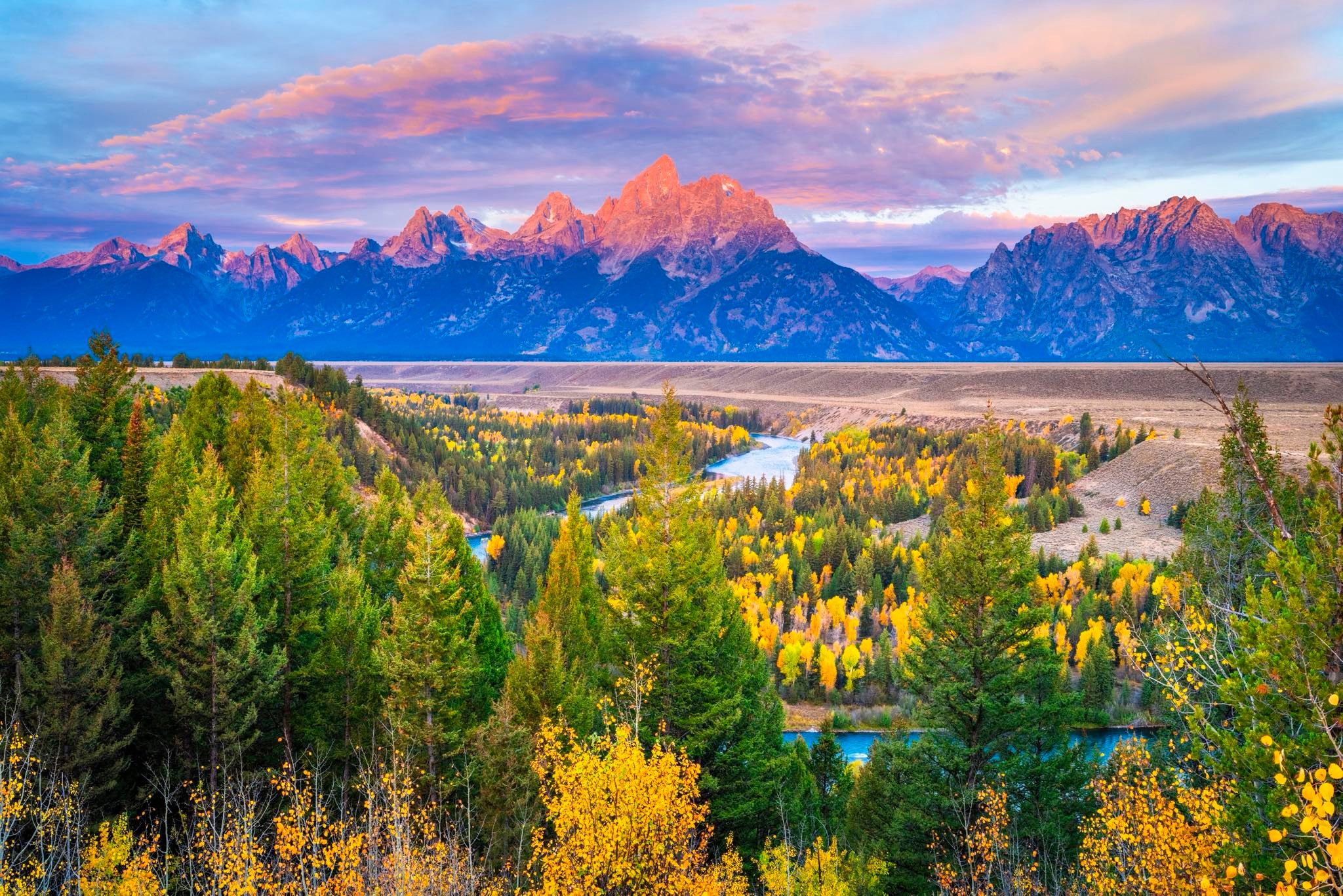Autumn Sunrise Snake River Overlook Grand Teton National Park