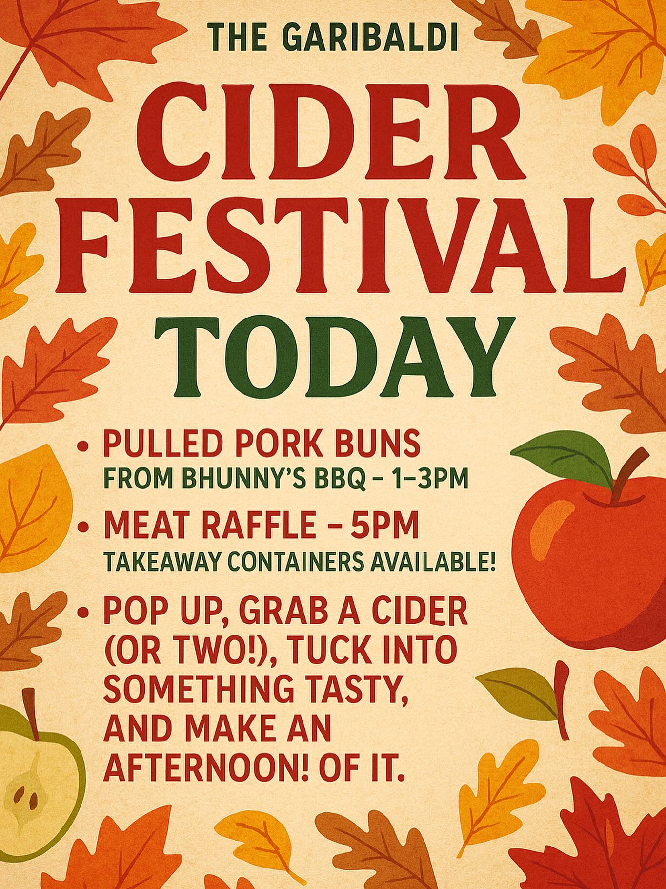 The Garibaldi - 🍎 CIDER FESTIVAL — TODAY at The Garibaldi... | Facebook