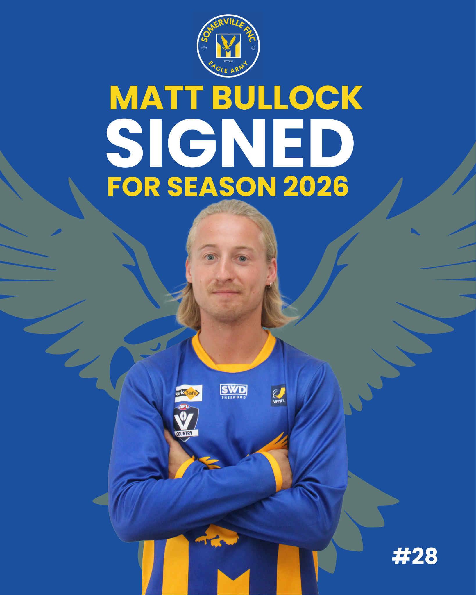 Somerville - 🦅 SIGNED FOR SEASON 2026 💙💛 The Bull is back! 🐂 We’re ...