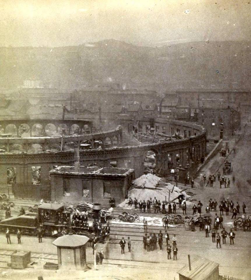 Jackson-Township - Burnt out Pennsylvania Roundhouse at Liberty Avenue ...