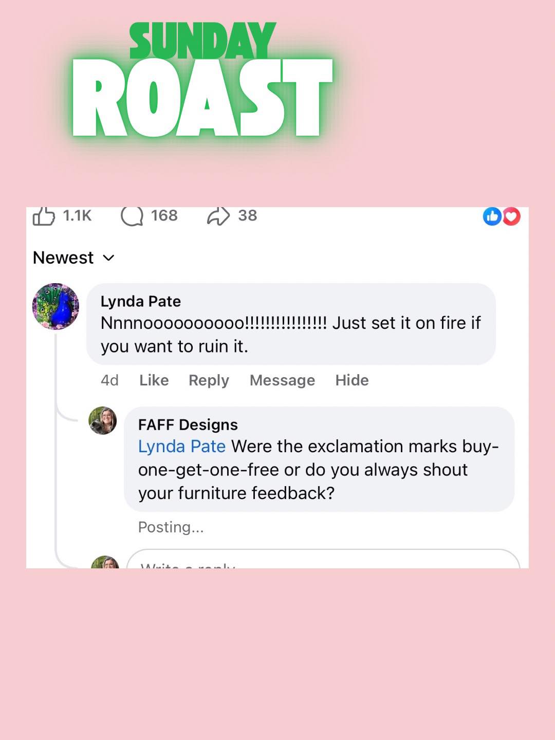 FAFF - Sunday Roast! Today’s special: excessive punctuation, lightly ...