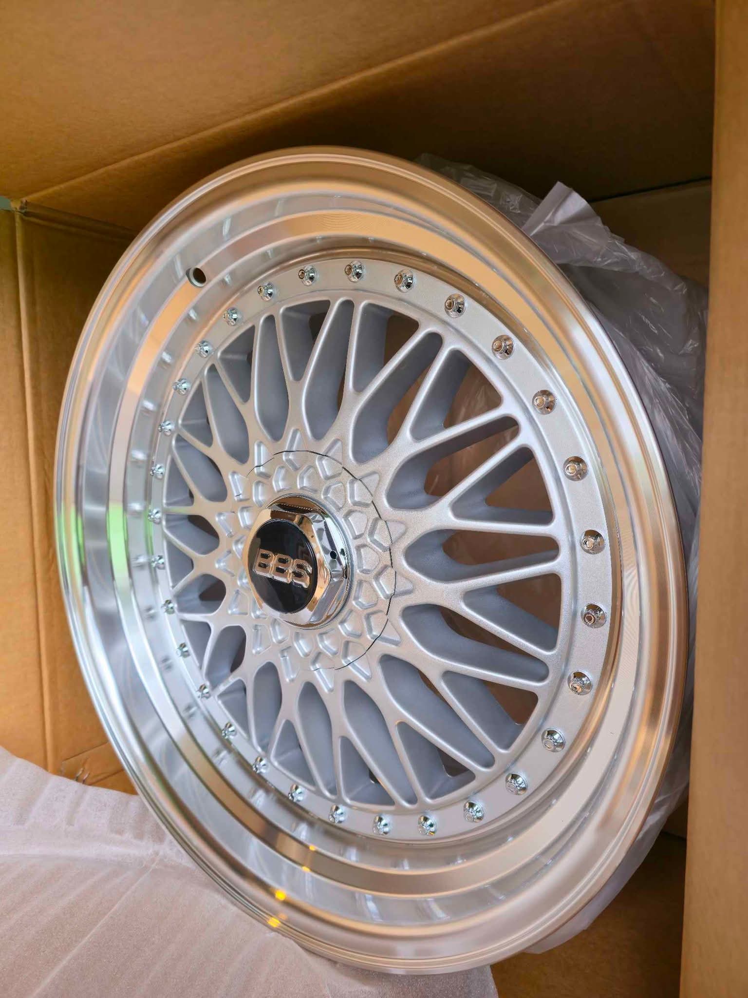 19 inch rims BBS Style Reps 5x114.3/5x120/5x112 Silver Staggered Set ...