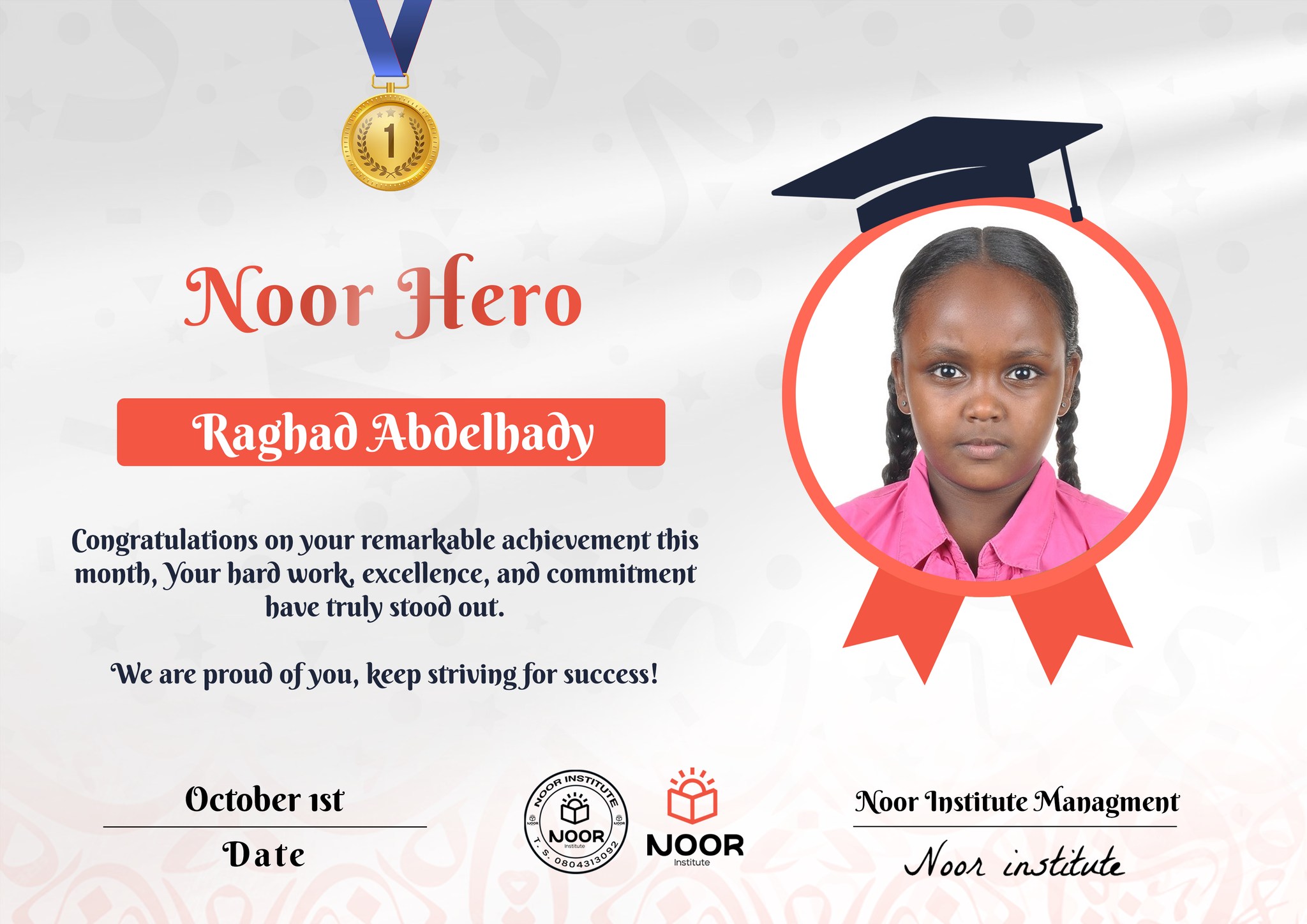 Noor Institute - 🌟 Congratulations to our Noor Hero for... | Facebook