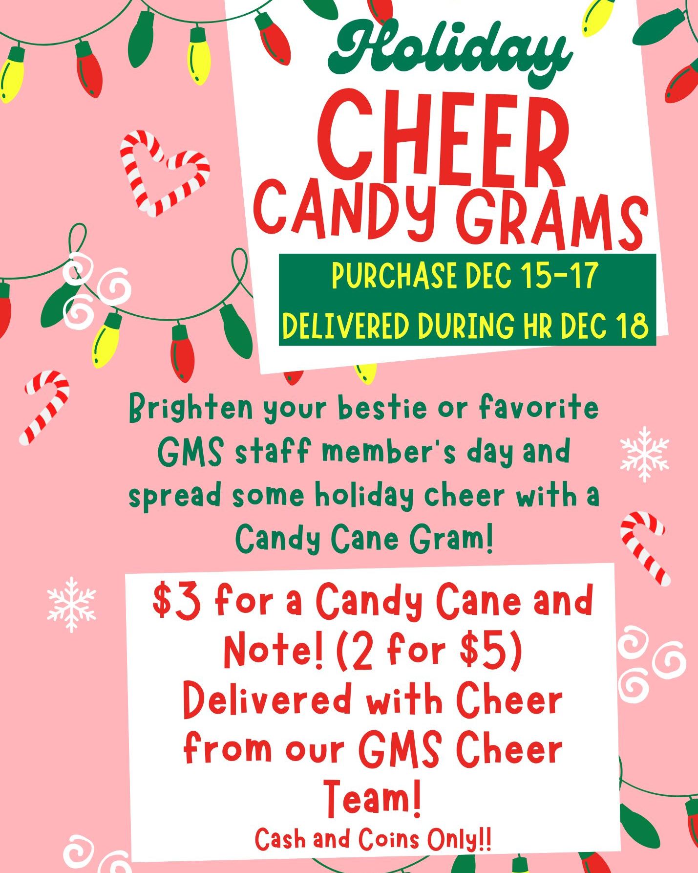 Gladeville - Spread holiday cheer with a candy gram from the GMS cheer ...