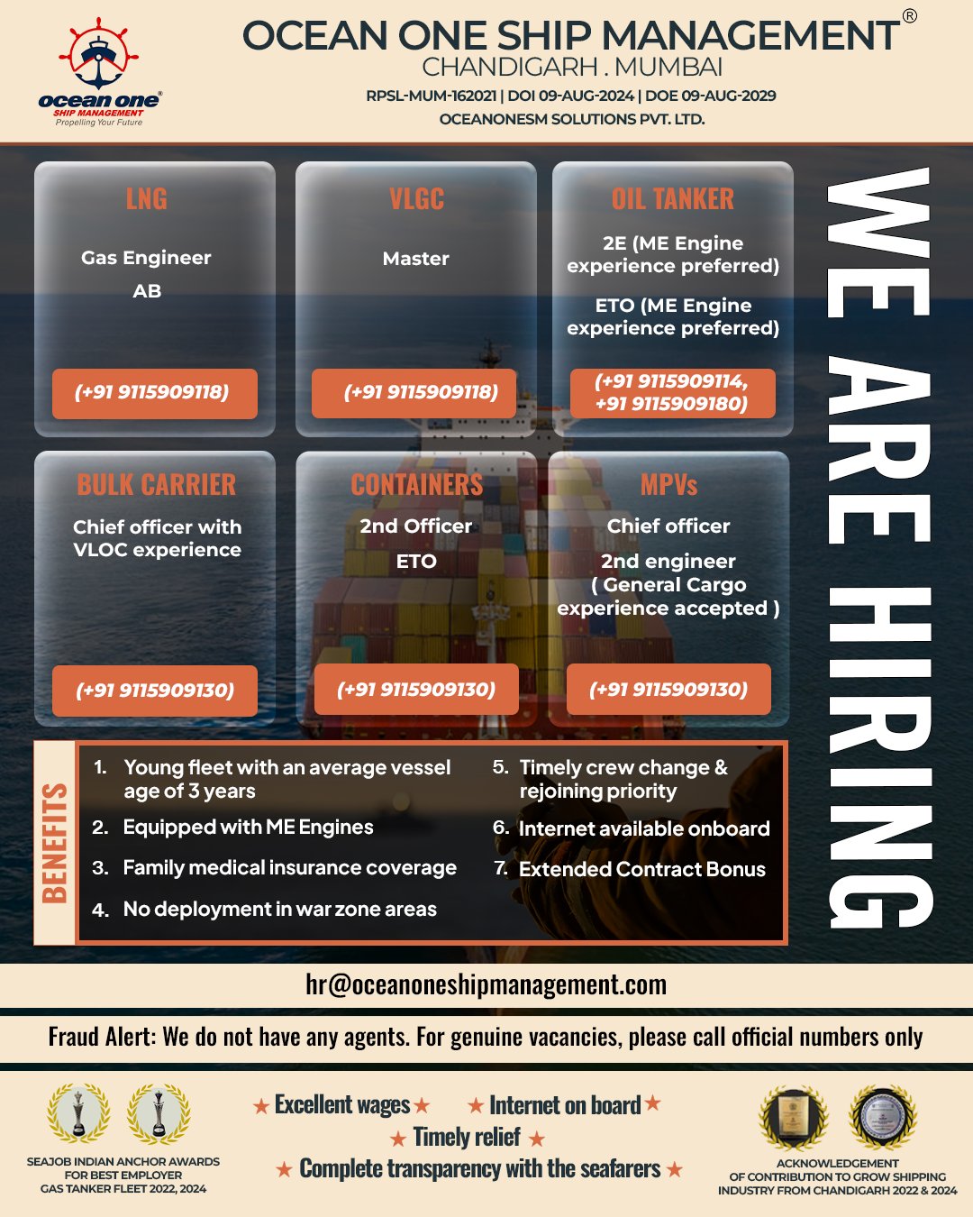 Ocean - OCEAN ONE SHIP MANAGEMENT IS HIRING! Set sail toward a ...