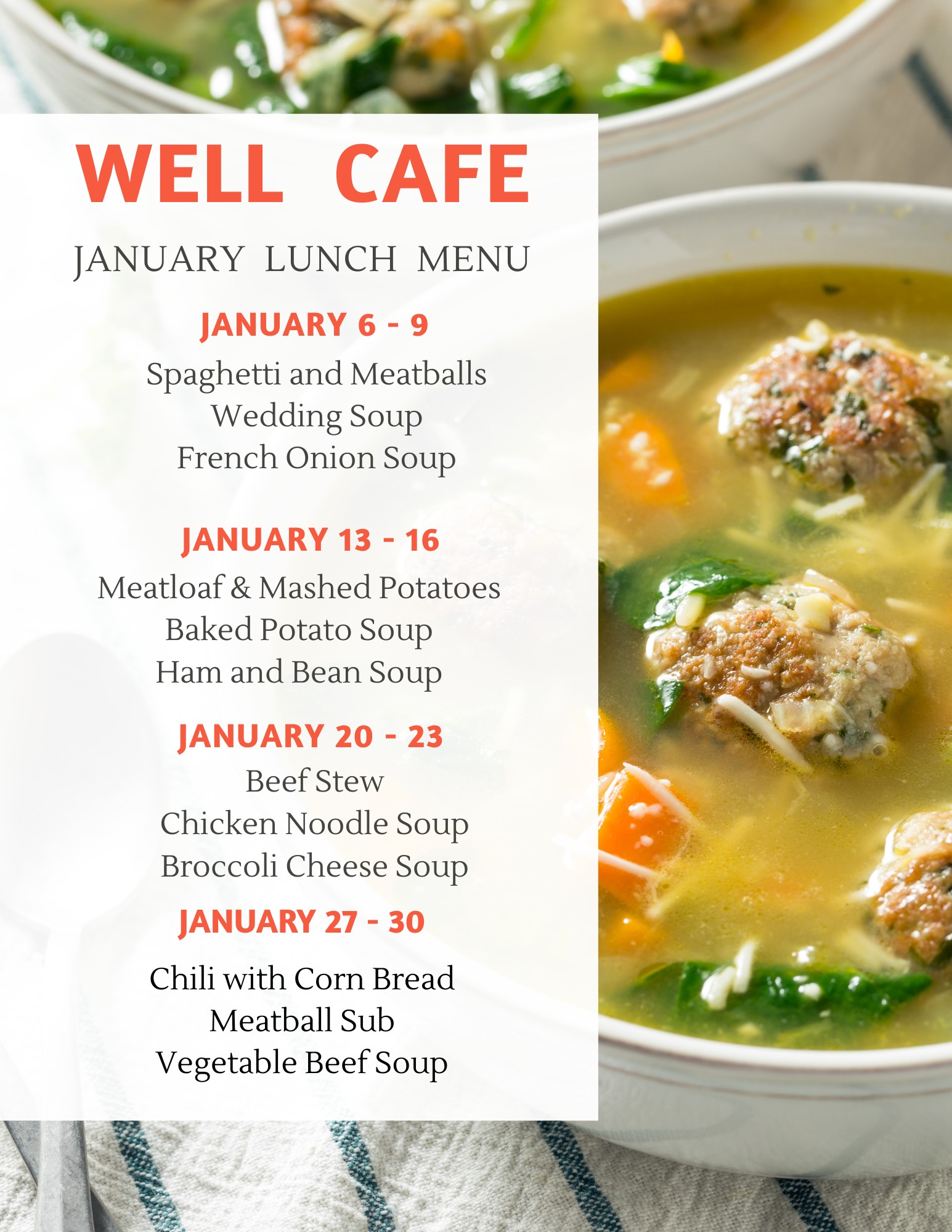 ☕️ January Menu Is... - The Well Cafe at Community Church | Facebook