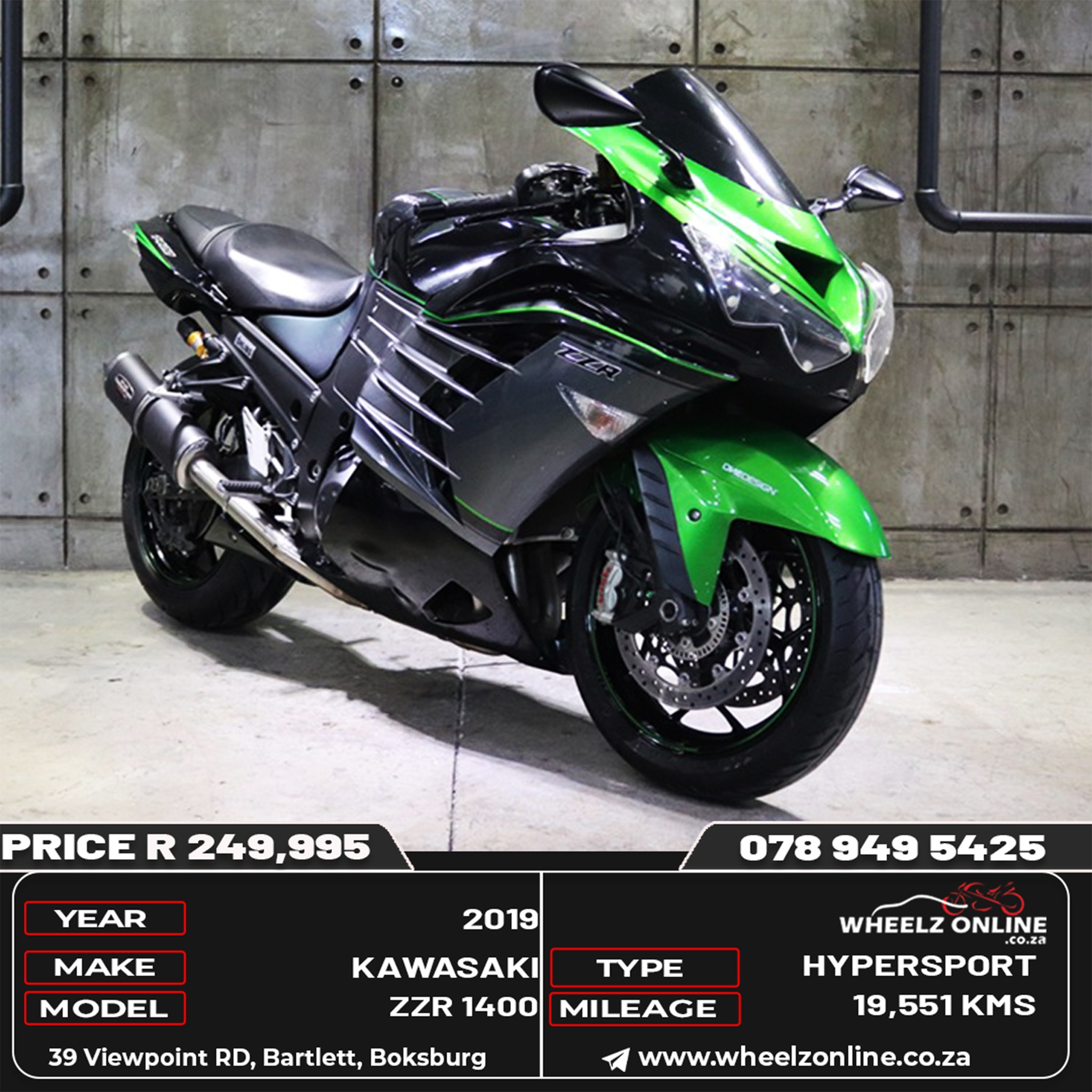 2019 Kawasaki ZZR 1400 hyperbike for sale in Boksburg