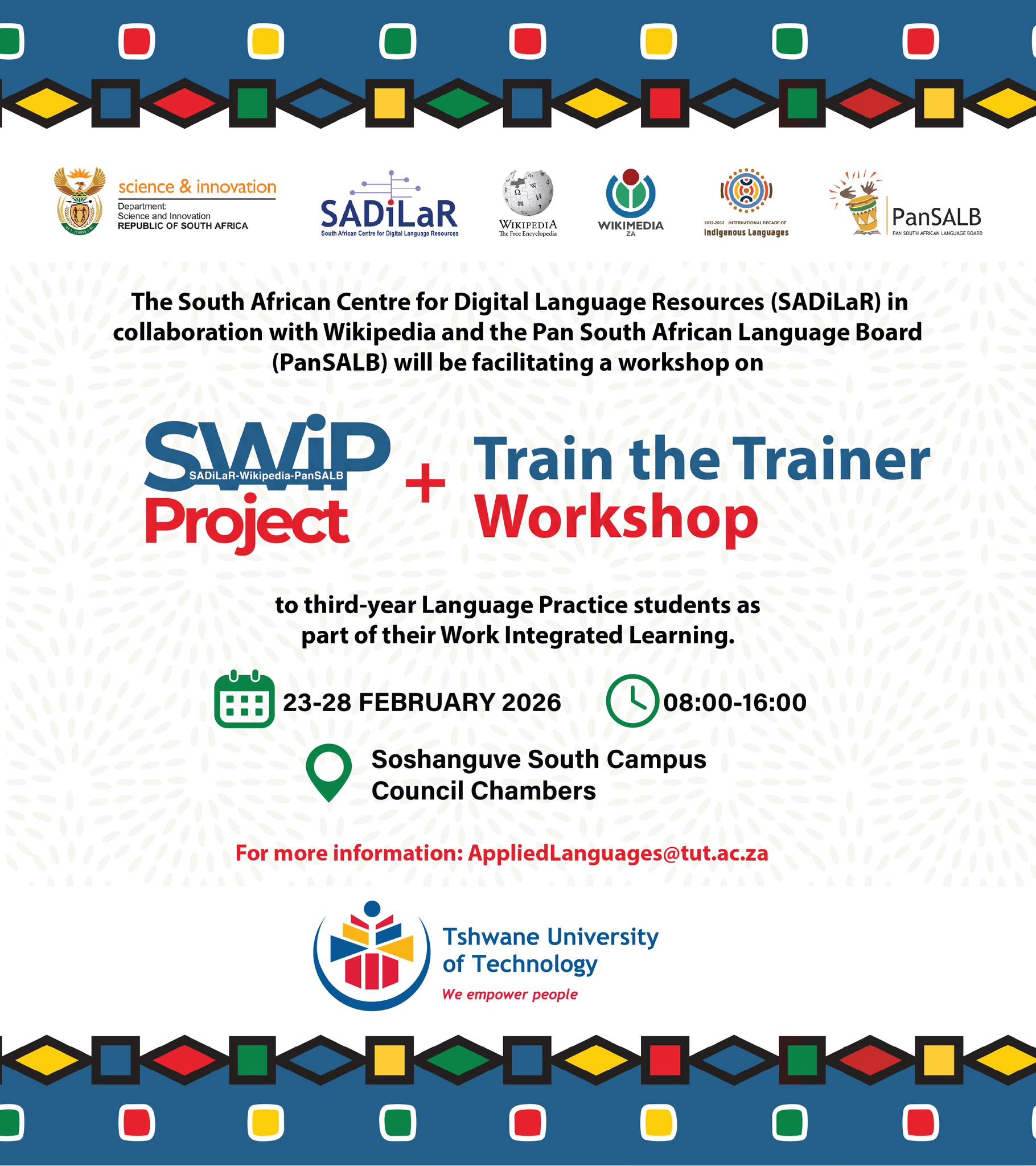 Tshwane - Hey TUT Fam The Department of Applied Languages, in ...