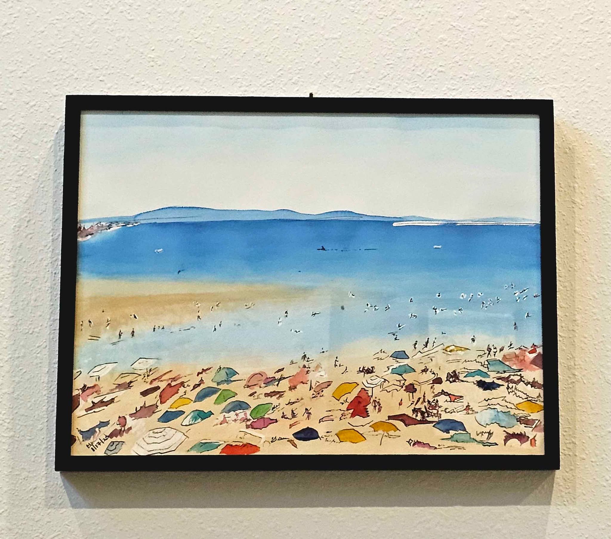 Framed beach watercolor painting - Posters, Prints & Paintings ...