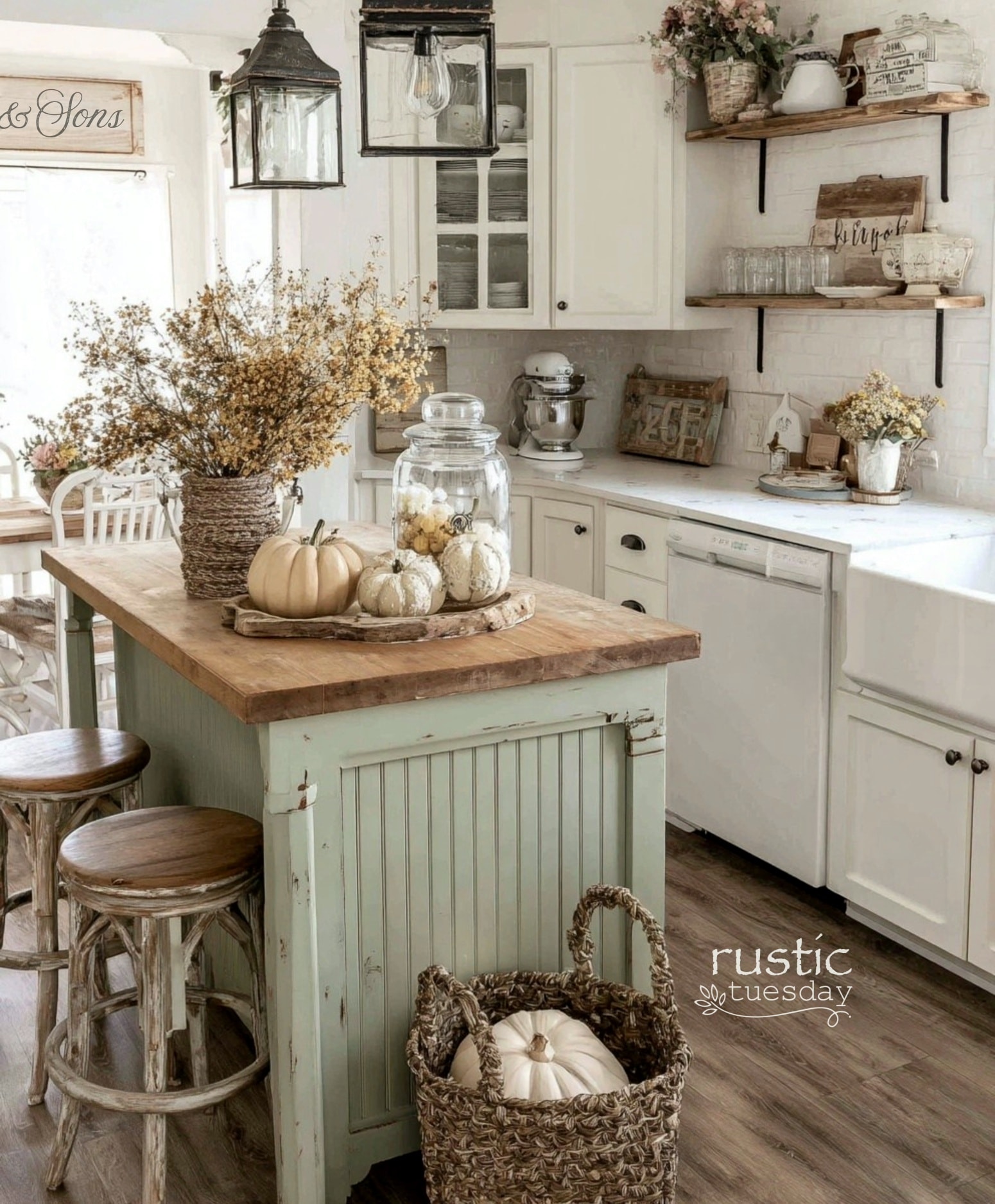 𝚛𝚞𝚜𝚝𝚒𝚌 - A kitchen that glows like a hug... soft, lived-in, and full of ...