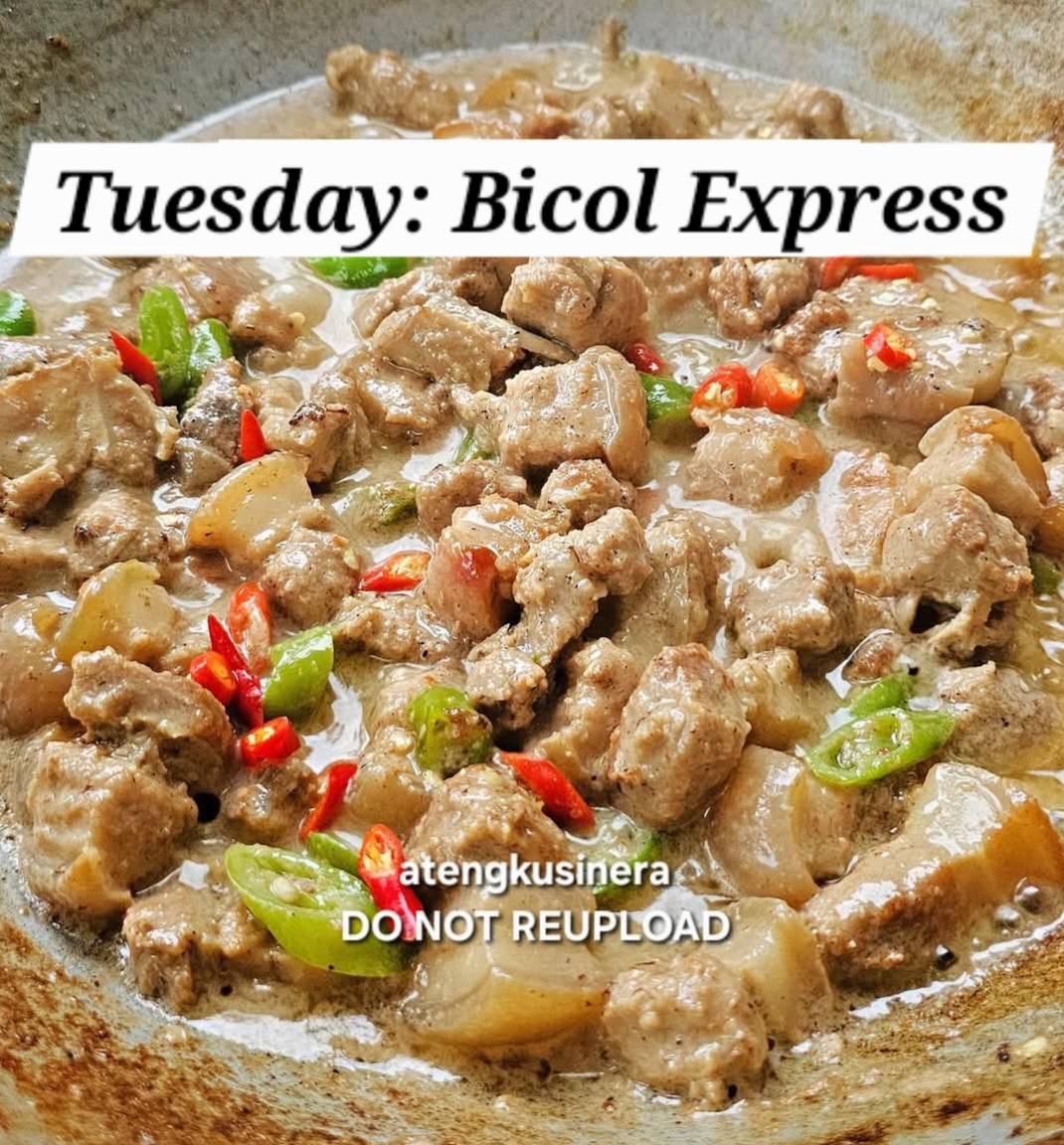 Ateng - BICOL EXPRESS 1 kilo pork belly 5 cloves garlic 1 medium onion ...