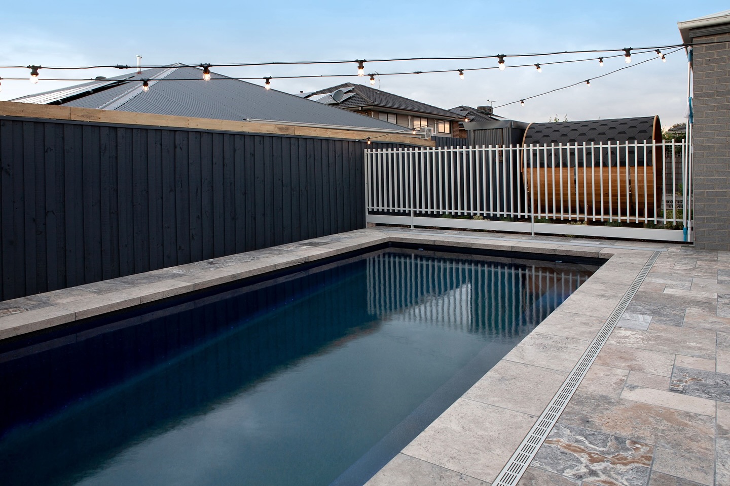 Master - OFFICER FIBREGLASS POOL Evenings by the pool just got better ...