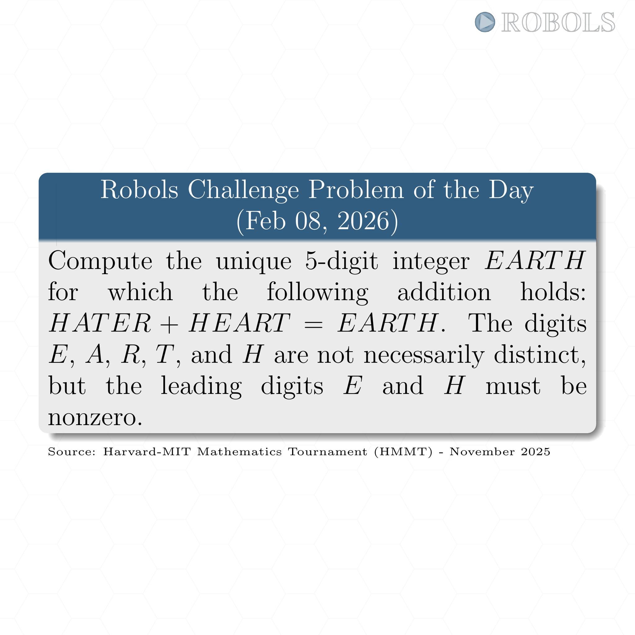 Robols Math - Robols Challenge Problem of the Day (Feb 08,... | Facebook