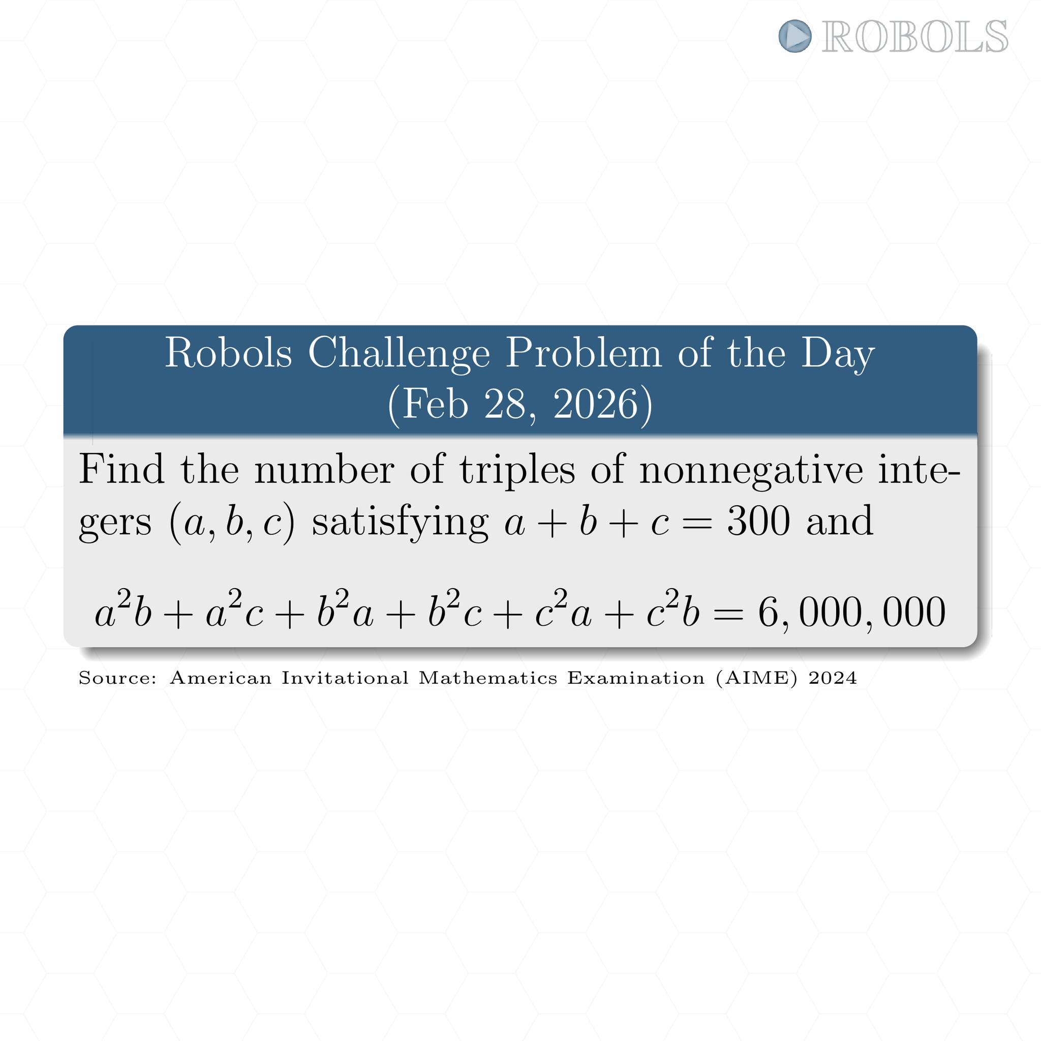 Robols - Robols Challenge Problem of the Day (Feb 28, 2026) Source ...