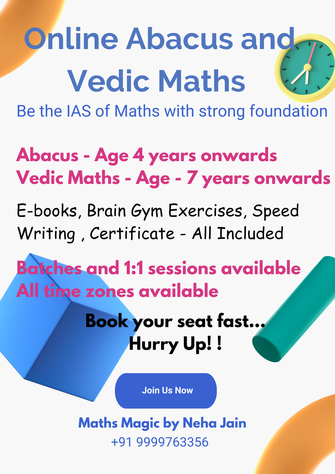 🌟 *HI-TECK HUB* 🌟 Programs offered : ♦️Abacus♦️Vedic Maths