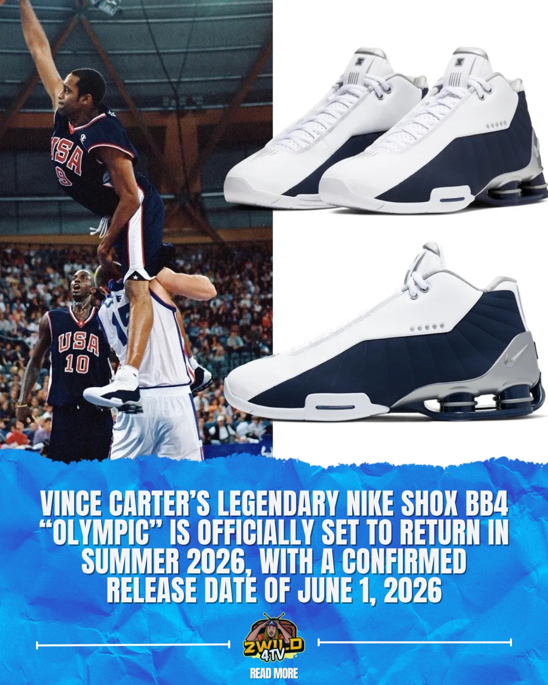 Tonyd2wild - Vince Carter’s legendary Nike Shox BB4 “Olympic” is ...
