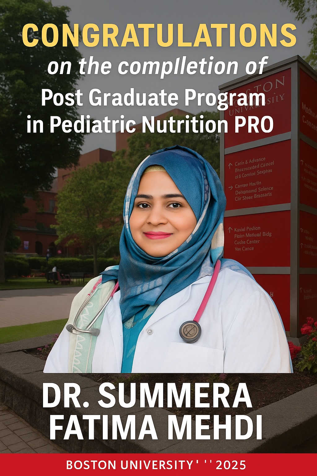 🎉 Big congratulations to Dr. Summera Fatima Mehdi for completing the ...