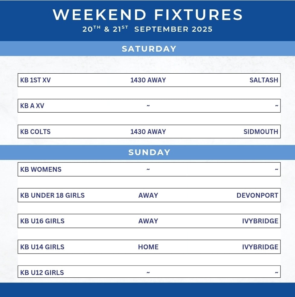 Kingsbridge RFC - 🏉 Weekend Rugby Fixtures – Let’s Go! 💪... | Facebook