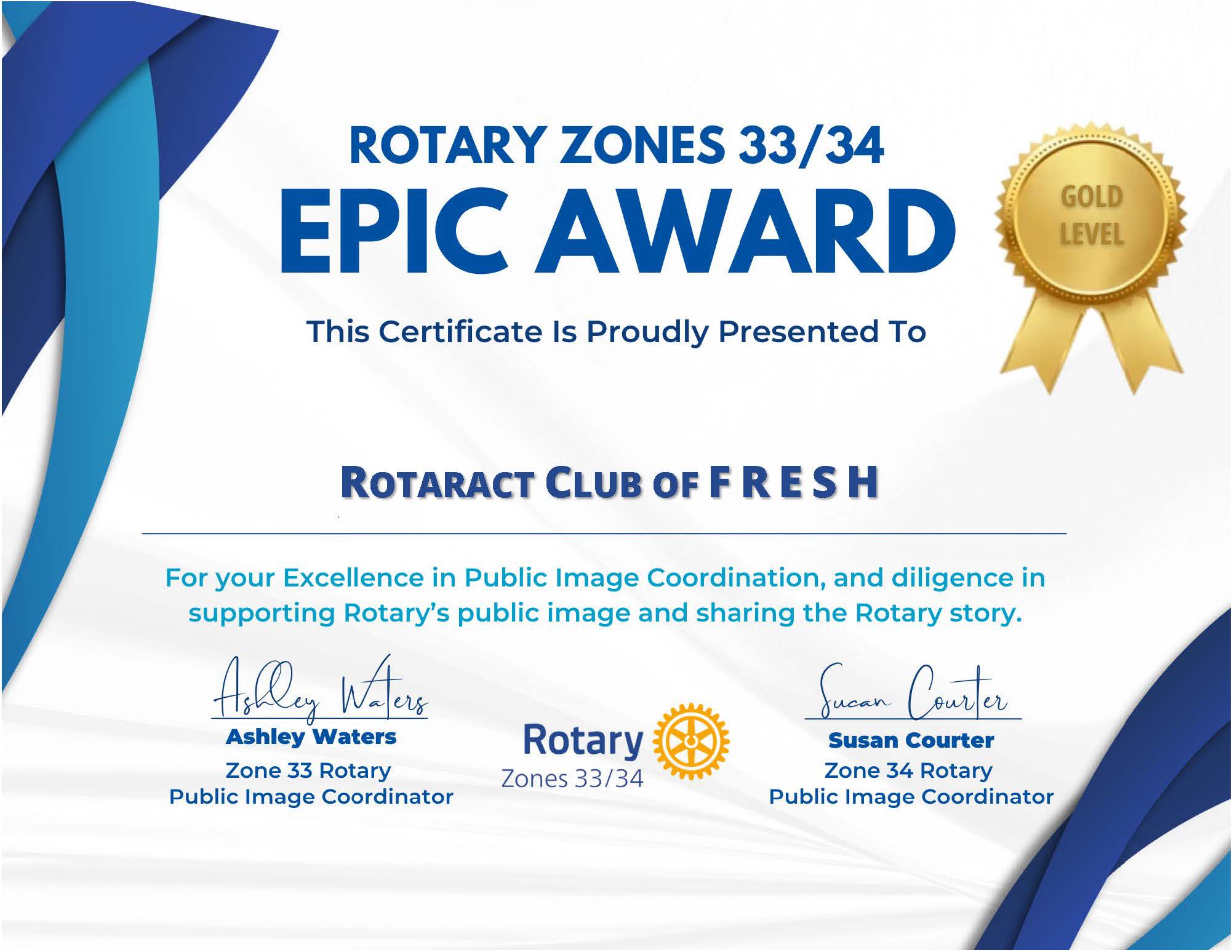 Congratulations to all Rotary and Rotaract Clubs across Rotary