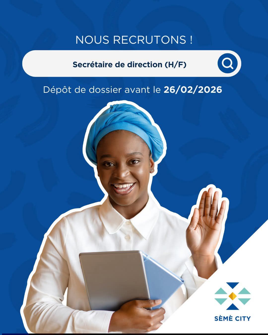 JOBS - 📢 #AlertEmploi : L’Agence de Développement de Sèmè City (ADSC ...