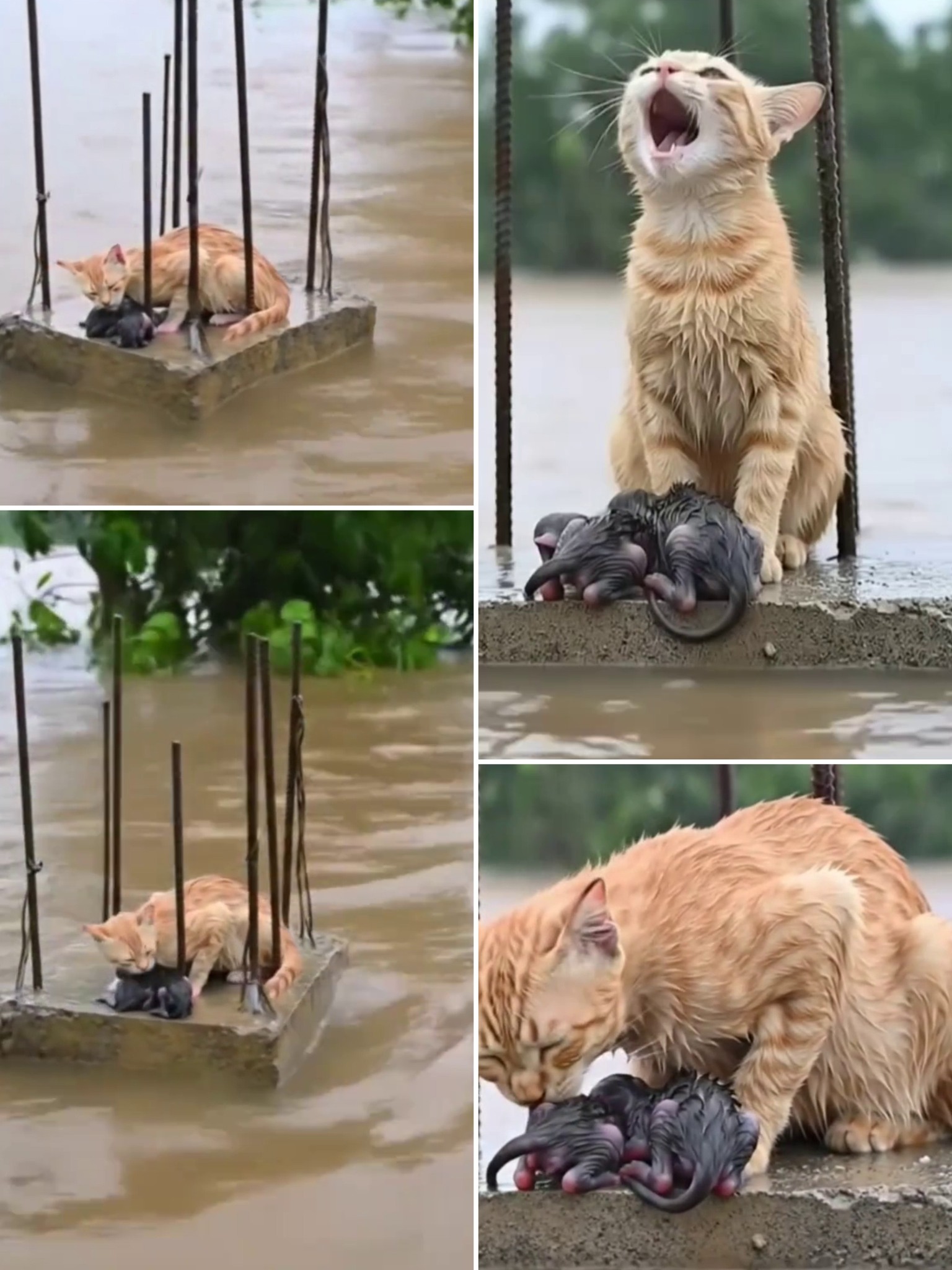 WOW - 🌧🐱 The Story of the Mother Cat Who Never Gave Up 🐾💔 Amid a sudden ...
